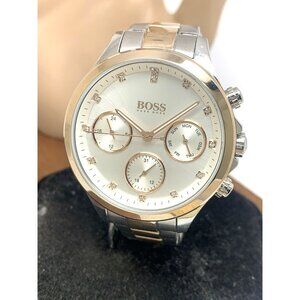 Hugo Boss Womens Watch 1502564 Hera Quartz Silver Rose Gold Stainless Steel 38mm